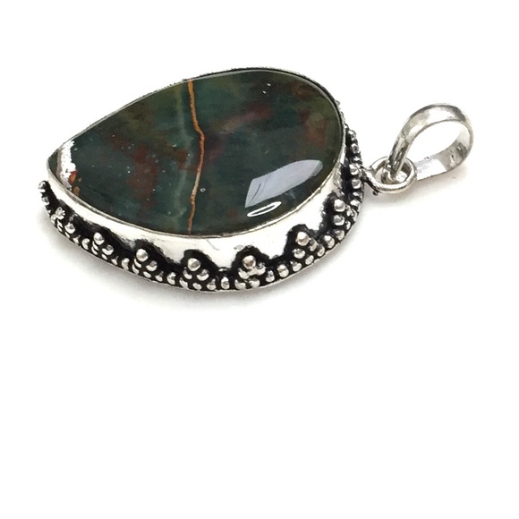 Jewelry - Bloodstone Bohemian Pendant 925